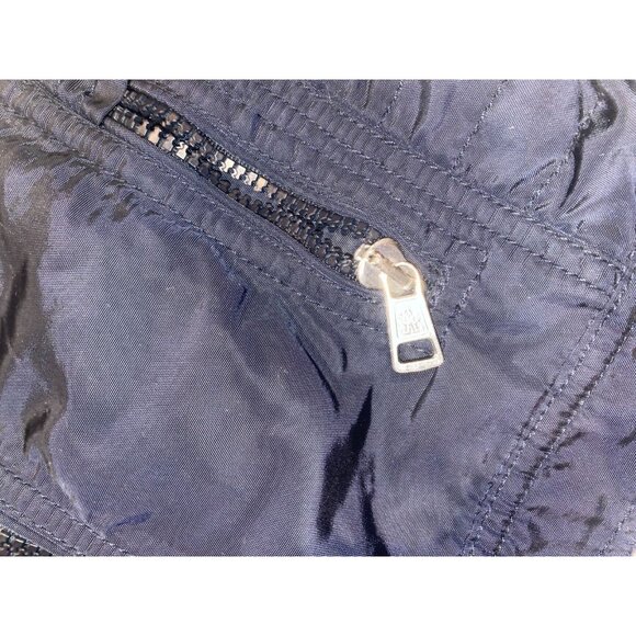 Moncler Blue Biker Jacket Navy Polyamide Logo Coat Size 110cm 5 Years - Picture 6 of 8